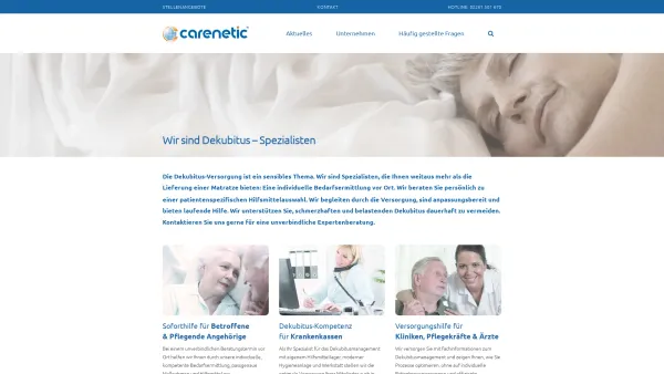 Website Screenshot: Carenetic GmbH - Dekubitus: Ein abwendbares Schicksal! Wir helfen Ihnen deutschlandweit. - Date: 2023-06-16 10:11:32