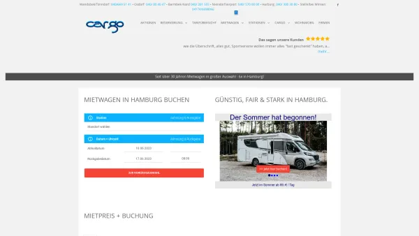 Website Screenshot: Cargo autovermietung Hamburg Harburg - Mietwagen Hamburg: 6x CarGo Autovermietung Hamburg | Auto mieten günstig - Date: 2023-06-16 10:11:32