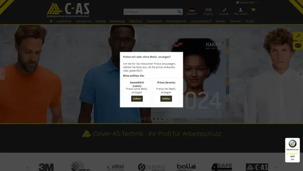 Website Screenshot: Clever-AS-Technik GmbH - Arbeitsschutz & Industriebedarf - CAS-Technik - Date: 2023-06-16 10:11:32