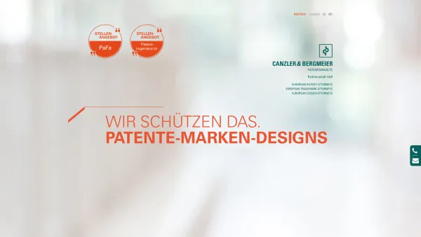 Website Screenshot: Patentanwälte Canzler & Bergmeier - Canzler & Bergmeier - Home - Date: 2023-06-16 10:11:32