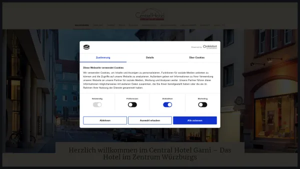 Website Screenshot: Central Hotel - Central Hotel Garni Würzburg | Ihr Hotel im Zentrum Würzburgs - Date: 2023-06-16 10:11:32