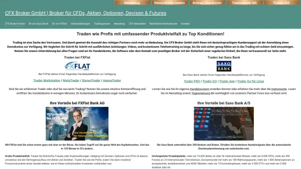Website Screenshot: CFX Broker GmbH - CFX Broker GmbH - Date: 2023-06-16 10:11:32