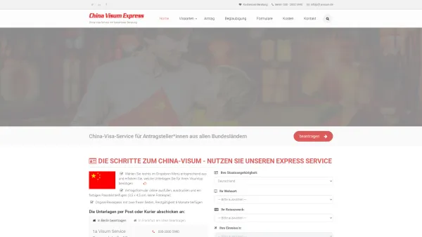 Website Screenshot: China visum Express - China Visum Express - Date: 2023-06-16 10:11:33