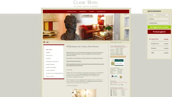 Website Screenshot: Classic Hotel - Classic Hotel Kaarst Düsseldorf - Date: 2023-06-16 10:11:36