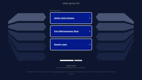 Website Screenshot: CLEAR GROUP - clear-group.de - Diese Website steht zum Verkauf! - Informationen zum Thema clear group. - Date: 2023-06-16 10:11:36