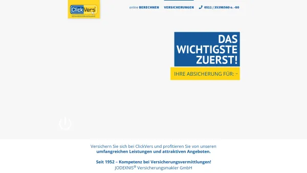 Website Screenshot: Jodexnis Versicherungsmakler GmbH - ClickVers.de - Online-Versicherungen - Ihre Absicherung - Date: 2023-06-16 10:11:36