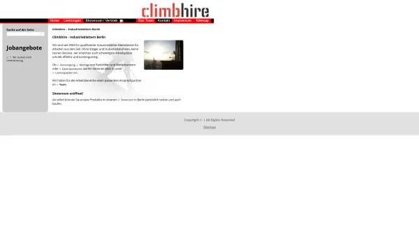 Website Screenshot: climbhire Industrieklettern und Höhenarbeit - Climbhire - Climbhire - Industrieklettern Berlin  - Date: 2023-06-16 10:11:36