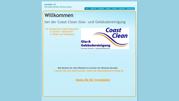 Website Screenshot: Coast Clean Glas und Gebäudereinigung - Coast Clean Home - Date: 2023-06-16 10:11:36