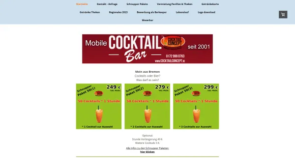 Website Screenshot: Cocktail Concept Bremen - Cocktail- und Bierwagen - Cocktail Concept Bremen - Date: 2023-06-16 10:11:36