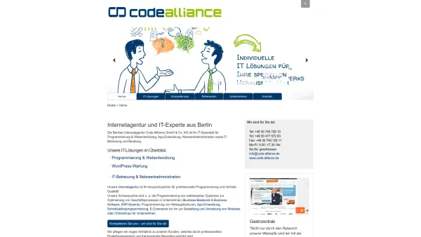 Website Screenshot: Code Alliance GmbH & Co.KG - Internetagentur & IT-Experte aus Berlin - Code Alliance GmbH & Co.KG - Date: 2023-06-20 10:41:54