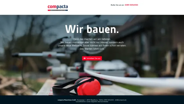Website Screenshot: compacta Haustechnik GmbH - compacta Massivhaus GmbH - Wir bauen. - Date: 2023-06-16 10:11:36
