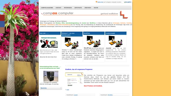 Website Screenshot: COMPASS COMPUTER Gerhard Wallfahrer - compass computer nürnberg - Lösungen für Internet, Cloud, Schulung - Date: 2023-06-16 10:11:36