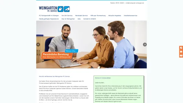 Website Screenshot: Weingarten PC-Service GmbH - Weingarten PC-Service - Wir helfen bei allen PC-Problemen - Date: 2023-06-19 21:36:16