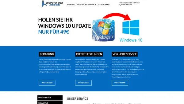 Website Screenshot: Computer Welt am Rhein PC Service & Computerreparatur - PC Reparatur & Service Köln | ComputerWelt am Rhein - Date: 2023-06-16 10:11:36