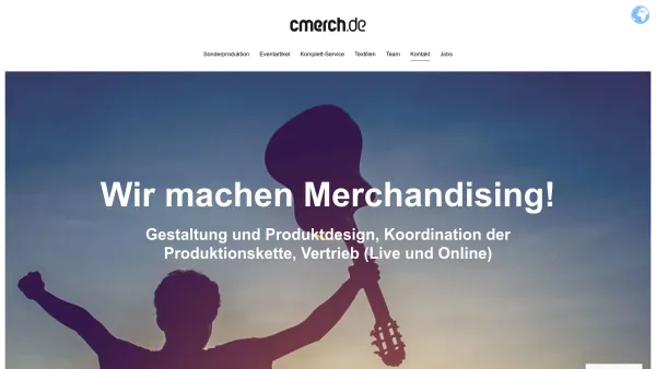 Website Screenshot: Concert Merchandising GmbH -  Werbemittel aller Art - cmerch.de – Textilien · Werbeartikel · Events - Date: 2023-06-16 10:11:36