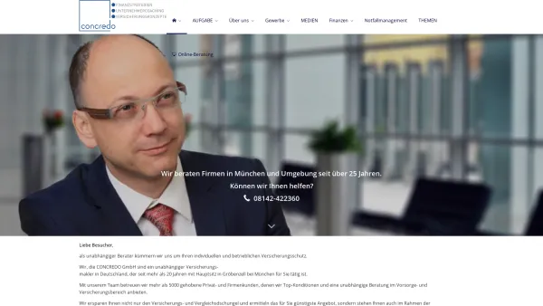 Website Screenshot: CONCREDO Finanzcoaching KG - CONCREDO GmbH | Finanz und Versicherungsmakler in Gröbenzell|Erfolge finanzierbar machen ! - Entree` - Date: 2023-06-16 10:11:36
