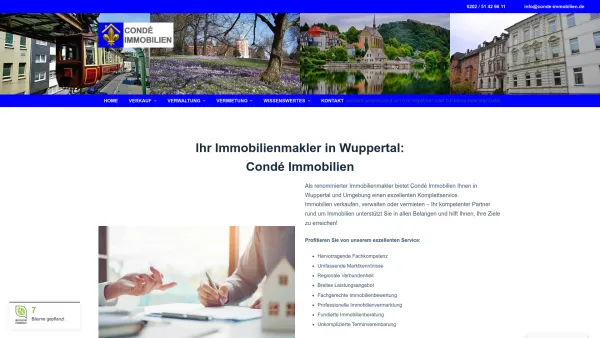 Website Screenshot: Condé Immobilien - Immobilienmakler in Wuppertal │ Condé Immobilien - Date: 2023-06-20 10:41:54