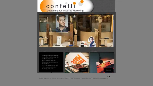 Website Screenshot: confetti Gestaltung für visuelles Marketing - Schaufensterdekoration | Confetti Gestaltung für visuelles Marketing - Date: 2023-06-16 10:11:36