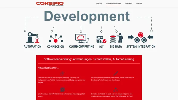 Website Screenshot: Consipio Software Engineering GmbH - Softwareentwicklung - Anwendungen und Schnittstellen - Date: 2023-06-16 10:11:36