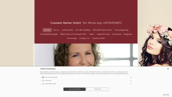 Website Screenshot: Cosmetic Face & Body Systems Susanne Reimer - HydraFacial, Hydra Facial Original, Microneedling, Säuren, - Startseite - Date: 2023-06-16 10:11:39