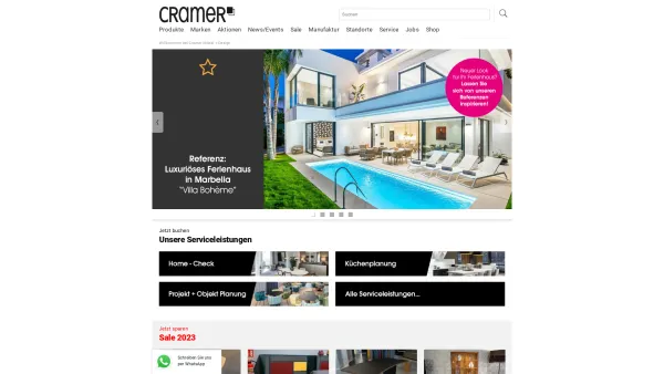 Website Screenshot: Cramer Möbel+Design GmbH - Cramer Design-Möbel in Hamburg, Berlin und Elmshorn - Date: 2023-06-16 10:11:39