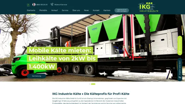 Website Screenshot: Climate Rental Services GmbH -  Vermietung mobiler Industriekühlung - Kälteanlagen & Kühlsysteme - IKG | Industrie-Kälte GmbH & Co.KG - Date: 2023-06-16 10:11:39