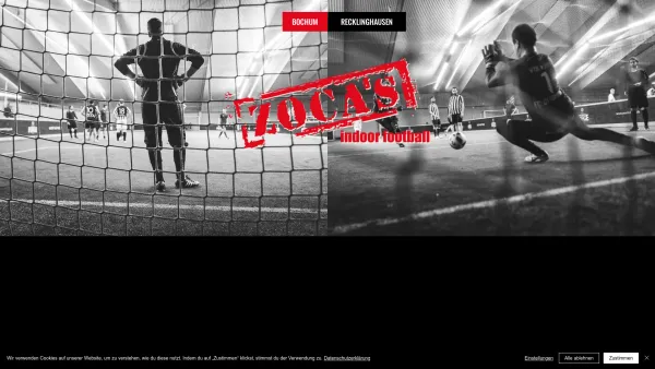 Website Screenshot: Cageball Recklinghausen - Fußballhalle | Zoca's Indoor Football - Date: 2023-06-16 10:11:39