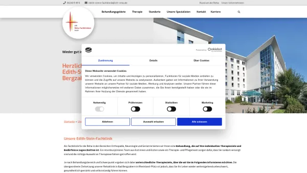 Website Screenshot: Edith-Stein-Fachklinik Bad Bergzabern - Edith-Stein-Fachklinik - ctt Reha - Date: 2023-06-20 10:41:54