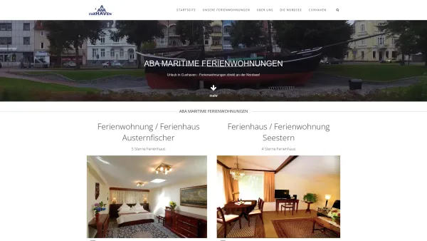 Website Screenshot: ABA maritime FERIENWOHNUNGEN CUXHAVEN - ABA maritime Ferienwohnungen - Ferienwohnungen und Ferienhäuser in Cuxhaven - Date: 2023-06-16 10:11:39