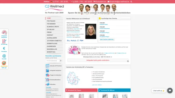 Website Screenshot: CZ Wellmed Sabine Wahl -  Gemeinschaft Tschechischer  Ärzte und Kliniken - Schönheitsoperationen Tschechien Schönheitschirurgie CZ Wellmed - Date: 2023-06-16 10:11:39