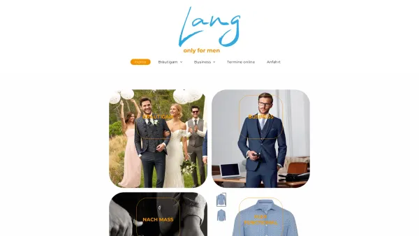 Website Screenshot: D. LANG GmbH - D&D LANG / Lüneburgs Nr.1 für Business- & Weddingmode. Auch auf Maß. - Date: 2023-06-16 10:11:39