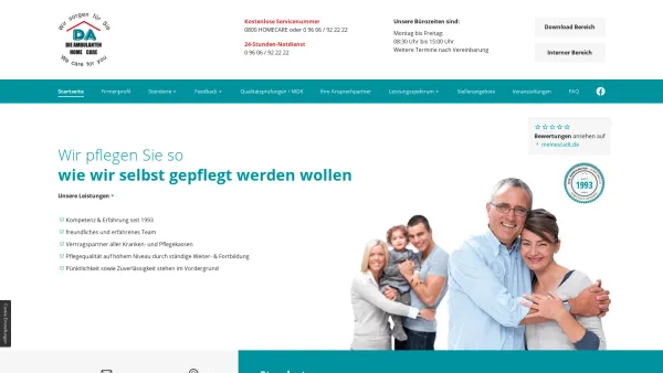 Website Screenshot: Die Ambulanten -  Wir pflegen so, wie wir selbst gepflegt  werden wollen! - DA Home Care | Ambulanter Pflegedienst in der Oberpfalz - Date: 2023-06-16 10:11:39