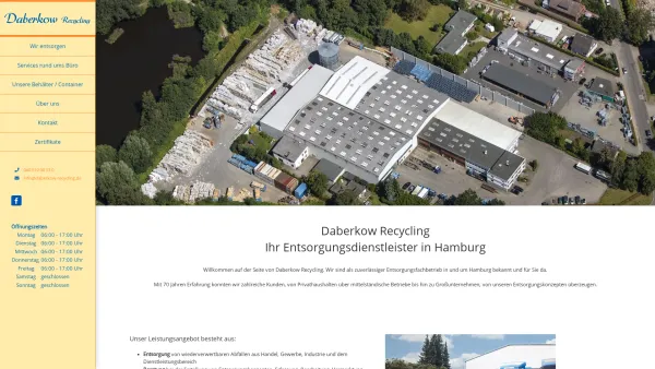 Website Screenshot: Daberkow Recycling e.K. - Daberkow Recycling in Hamburg | Ihr Entsorgungsunternehmen - Date: 2023-06-16 10:11:39