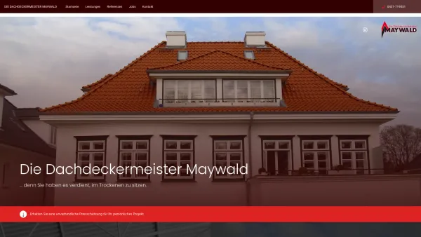 Website Screenshot: Dachdeckerei Maywald GbR - Die Dachdeckermeister Maywald - Date: 2023-06-16 10:11:39