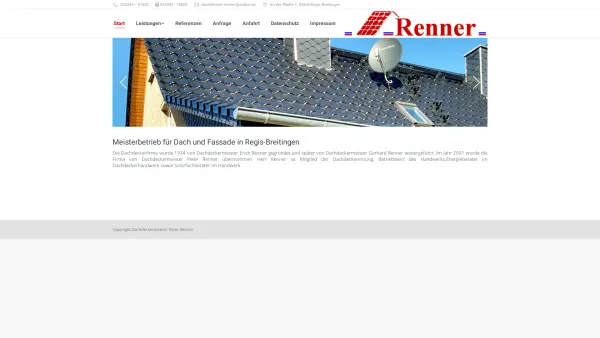 Website Screenshot: Dachdeckermeister Peter Renner - Peter Renner Dachdeckermeisterbetrieb – Dachdeckermeisterbetrieb - Date: 2023-06-16 10:11:39