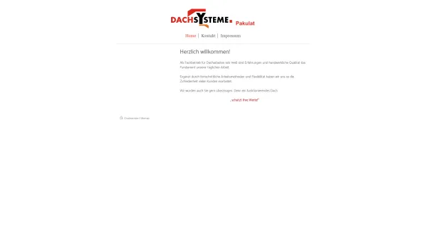 Website Screenshot: Dachsysteme Pakulat - Dachsysteme Pakulat - Home - Date: 2023-06-16 10:11:39
