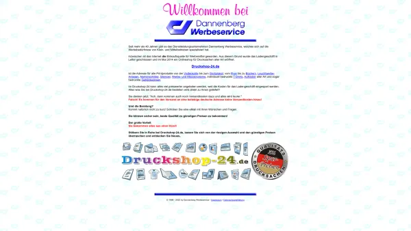 Website Screenshot: Dannenberg Werbeservice - Dannenberg Werbeservice - Date: 2023-06-16 10:11:39
