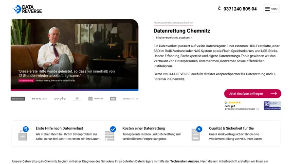 Website Screenshot: DATARECOVERY® Datenrettung Chemnitz Festplatte reparieren - Datenrettung Chemnitz • DATA REVERSE® Datenrettung - Date: 2023-06-20 10:41:54