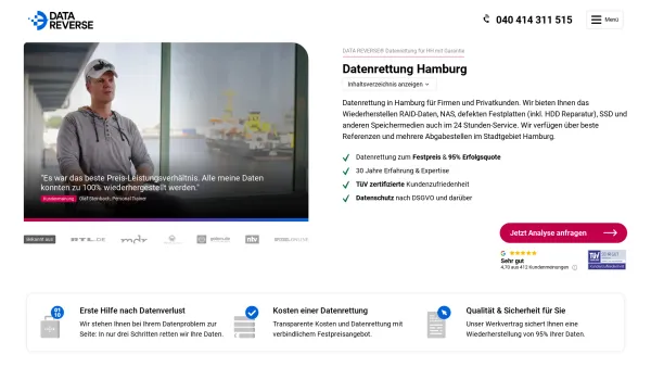 Website Screenshot: DATARECOVERY® Datenrettung Hamburg Festplatte reparieren - DATA REVERSE® Datenrettung Hamburg & Festplatten-Reparatur - Date: 2023-06-20 10:41:54