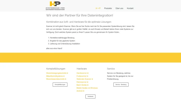Website Screenshot: H+P Datenintegration GmbH bis zum 30.09.07 H+P Betriebsdatenlogistik GmbH - H+P Datenintegration GmbH - Ihr Partner für Datenintegration - Date: 2023-06-16 10:11:42
