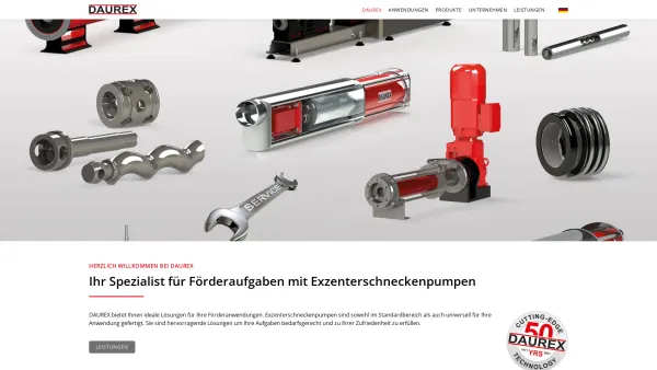 Website Screenshot: Daurex Pumpen GmbH -  Exzenterschneckenpumpen - DAUREX Spezialist für Förderaufgaben mit Exzenterschneckenpumpen - Date: 2023-06-16 10:11:42