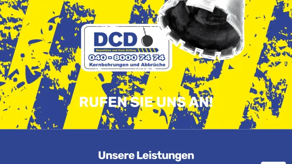 Website Screenshot: DCD Schröder & Kindler GbR - DCD – Demolition and Core Drilling - Date: 2023-06-16 10:11:42