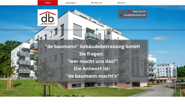 Website Screenshot: de baumann Gebäudebetreuung GmbH -  de baumann machts! - Home - Date: 2023-06-16 10:11:42