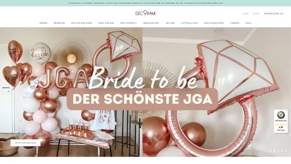 Website Screenshot: DECORAMI GmbH - Online Shop für Partydeko - Celebrate Happy Times! | DECORAMI - Date: 2023-06-20 10:41:54