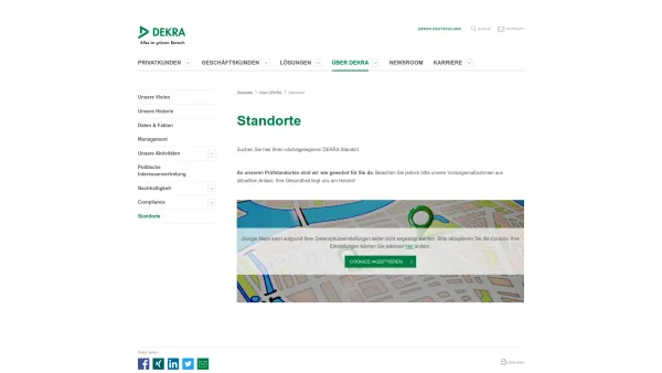 Website Screenshot: DEKRA - Unsere Standorte | DEKRA - Date: 2023-06-16 10:11:42