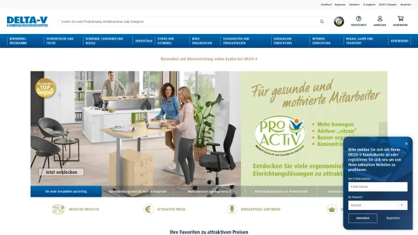 Website Screenshot: DELTA-V GmbH Büro und Betriebseinrichtungen - Büroeinrichtung & Büromöbel bequem online bestellen - Date: 2023-06-20 10:41:56