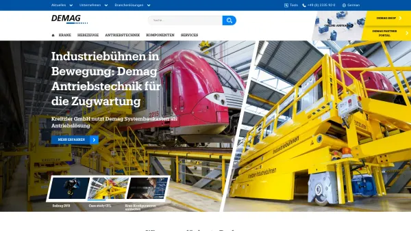 Website Screenshot: Demag Cranes & Components GmbH - Frontpage | Demagcranes - Date: 2023-06-16 10:11:42