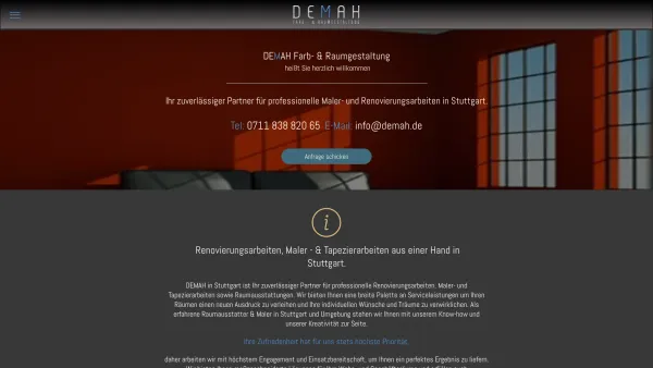 Website Screenshot: DEMAH Farb & Raumgestaltung - DEMAH in Stuttgart Maler & Renovierungsarbeiten - Date: 2023-06-16 10:11:42