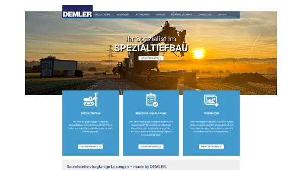 Website Screenshot: Demler Spezialtiefbau GmbH & Co.KG - Home - Date: 2023-06-16 10:11:42