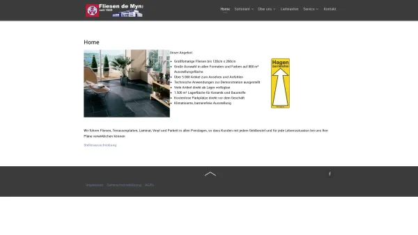 Website Screenshot: ZVV Fliesen de Myn OHG - Home - ZVV Fliesen de Myn OHG - Date: 2023-06-16 10:11:42